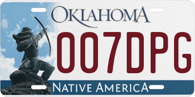 OK license plate 007DPG