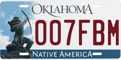 OK license plate 007FBM
