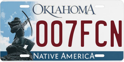 OK license plate 007FCN