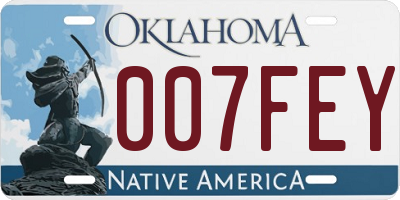 OK license plate 007FEY