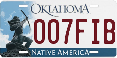 OK license plate 007FIB