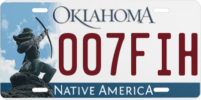 OK license plate 007FIH