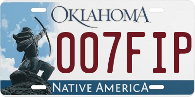 OK license plate 007FIP