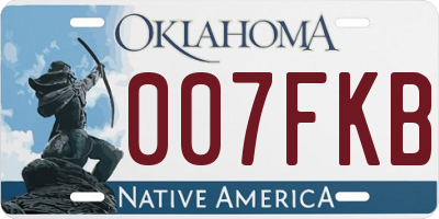 OK license plate 007FKB