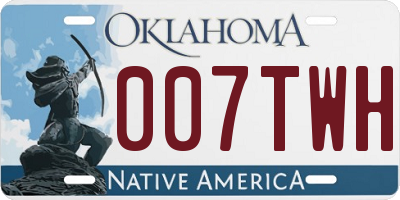 OK license plate 007TWH