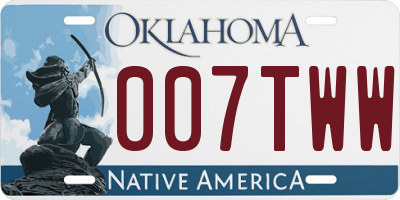 OK license plate 007TWW