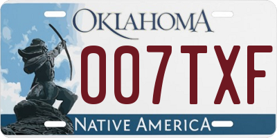 OK license plate 007TXF