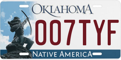 OK license plate 007TYF