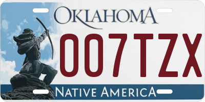OK license plate 007TZX