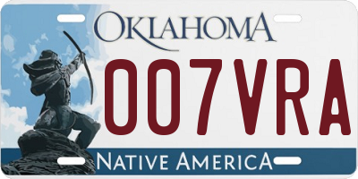 OK license plate 007VRA