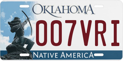 OK license plate 007VRI