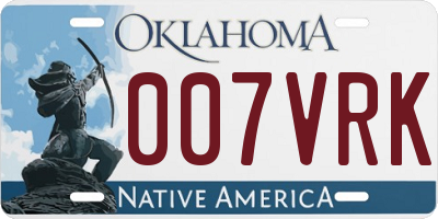 OK license plate 007VRK