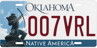 OK license plate 007VRL
