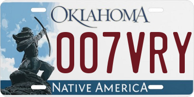 OK license plate 007VRY