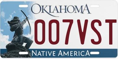 OK license plate 007VST
