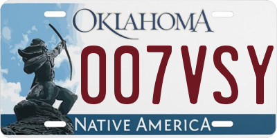 OK license plate 007VSY