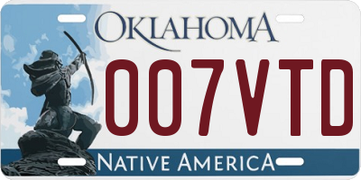 OK license plate 007VTD