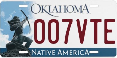 OK license plate 007VTE