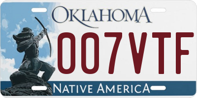OK license plate 007VTF