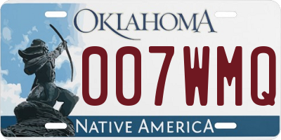 OK license plate 007WMQ