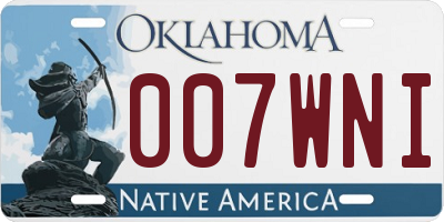OK license plate 007WNI