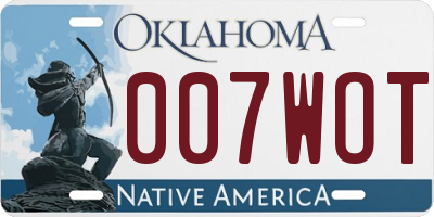 OK license plate 007WOT