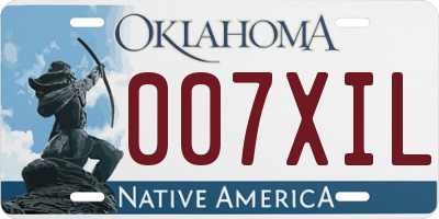 OK license plate 007XIL