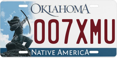 OK license plate 007XMU