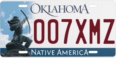 OK license plate 007XMZ