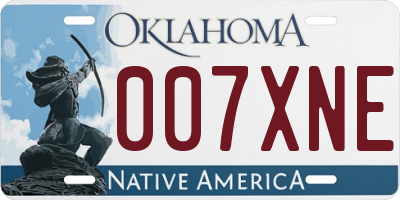 OK license plate 007XNE