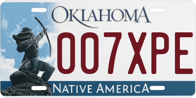 OK license plate 007XPE