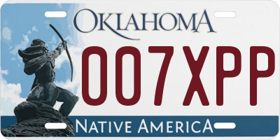 OK license plate 007XPP