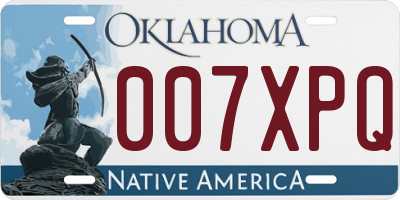 OK license plate 007XPQ