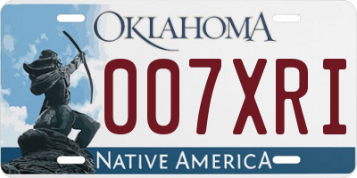 OK license plate 007XRI