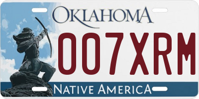 OK license plate 007XRM