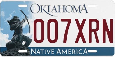 OK license plate 007XRN