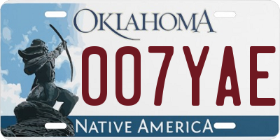 OK license plate 007YAE