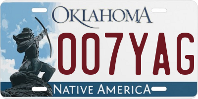 OK license plate 007YAG