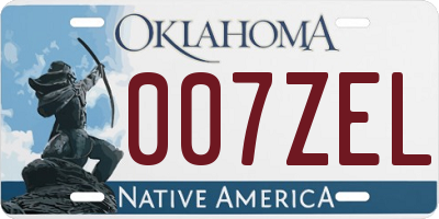 OK license plate 007ZEL