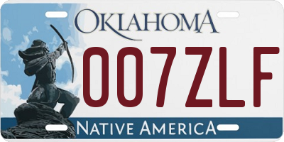 OK license plate 007ZLF