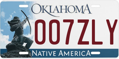OK license plate 007ZLY