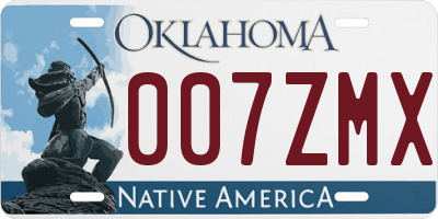 OK license plate 007ZMX