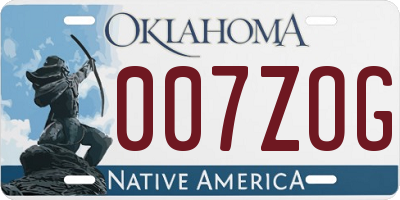 OK license plate 007ZOG