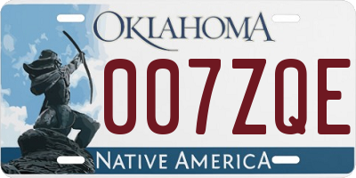 OK license plate 007ZQE