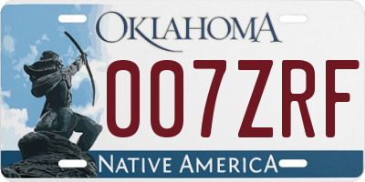 OK license plate 007ZRF