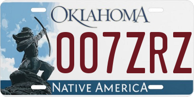 OK license plate 007ZRZ