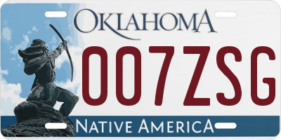 OK license plate 007ZSG