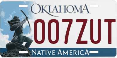 OK license plate 007ZUT