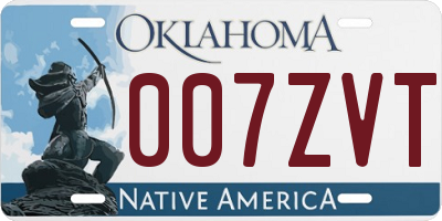 OK license plate 007ZVT