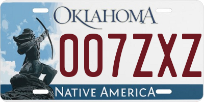 OK license plate 007ZXZ
